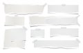 Ripped lined and blank note, notebook paper strips