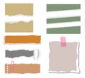 Ripped note paper vector set