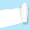 Ripped open paper light blue Royalty Free Stock Photo