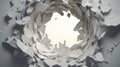 ripped paper hole, digital art illustration, Generative AI Royalty Free Stock Photo