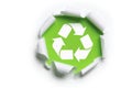 Ripped paper with recycle logo Royalty Free Stock Photo