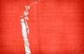 Ripped red wool cloth. Copy space