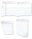 Ripped and Taped Looseleaf Paper Collection Royalty Free Stock Photo