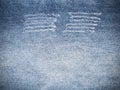 Ripped torn pattern of blue denim jeans texture and background Royalty Free Stock Photo