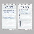 Ripped vintage paper pages for notes and to do list