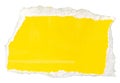 Ripped yellow paper note isolated on white background Royalty Free Stock Photo