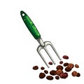 Ripper cultivator manual garden on white background