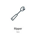 Ripper outline vector icon. Thin line black ripper icon, flat vector simple element illustration from editable sew concept Royalty Free Stock Photo