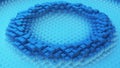 Ripple of blue cubes abstract 3D rendering Royalty Free Stock Photo