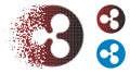 Damaged Pixel Halftone Ripple Coin Icon