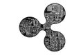 Ripple coin symbolic representation with circuit board Royalty Free Stock Photo