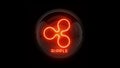 Ripple. Coin. XRP coin. Currency. Nixie tube indicator. Gas discharge indicators and lamps. 3D. 3D Rendering