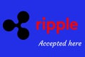 Ripple coins accepted here Royalty Free Stock Photo