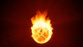 Ripple cryptocurrency burning in fire. Red market decline, crash and bubble