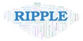 Ripple cryptocurrency coin word cloud.