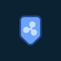 Ripple cryptocurrency electronic cash symbol vector