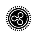 ripple cryptocurrency glyph icon vector illustration