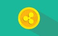 Ripple cryptocurrency technology icon logo flat style Royalty Free Stock Photo