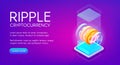 Ripple cryptocurrency vector illustration