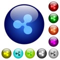 Ripple digital cryptocurrency color glass buttons