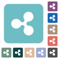 Ripple digital cryptocurrency rounded square flat icons