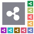 Ripple digital cryptocurrency square flat icons