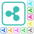 Ripple digital cryptocurrency vivid colored flat icons