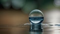 Ripple Effect: Detailed Close-Up of Water Droplet on Lake