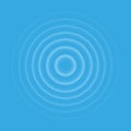 Ripple effect top view. Transparent Water drop rings. Circle sound wave isolated on blue background. Royalty Free Stock Photo