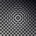 Ripple effect top view. Transparent Water drop rings. Circle sound wave isolated on checkered backgr