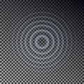 Ripple effect top view. Transparent Water drop rings. Circle sound wave isolated on checkered backgr Royalty Free Stock Photo