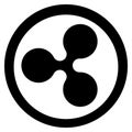 Ripple Icon On Coin Isolated