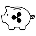 Ripple Icon On Piggy Bank Isolated