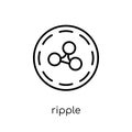 Ripple icon. Trendy modern flat linear vector Ripple icon on white background from thin line Cryptocurrency economy and finance c