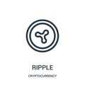 ripple icon vector from cryptocurrency collection. Thin line ripple outline icon vector illustration Royalty Free Stock Photo
