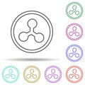 Ripple multi color icon. Simple thin line, outline vector of bitcoin blockchain icons for ui and ux, website or mobile application Royalty Free Stock Photo