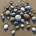 Ripple patterns in the sand suggest recent waves or wind activity Royalty Free Stock Photo