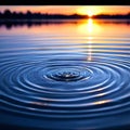 ripple rings concentric circles on the surface of cal Royalty Free Stock Photo