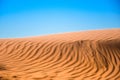 Ripple sand dunes and blue sky background