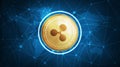 Ripple symbol on futuristic hud banner.