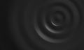 Ripple wave or water drop circle background, vector black liquid splash motion. Surface texture with circular pattern of ripple