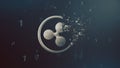 Ripple cryptocurrency logo 3d illustration Royalty Free Stock Photo