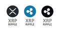 Ripple XRP cryptocurrency icon set