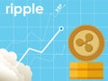 Ripple XRP is going to the moon vector illustration