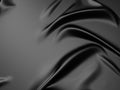 Rippled black silk fabric background Royalty Free Stock Photo
