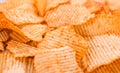 Rippled Potato Chips (background image) Royalty Free Stock Photo