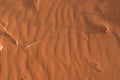 Rippled red desert sand