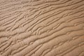 Rippled sand texture background of wet beach. Royalty Free Stock Photo