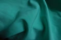 Rippled thin bluish green chiffon fabric