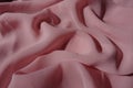 Rippled thin pastel pink chiffon fabric